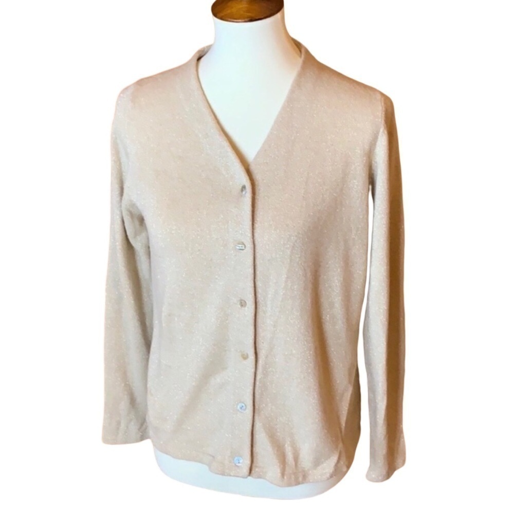 Charter Club metallic gold cardigan sweater Size Medium